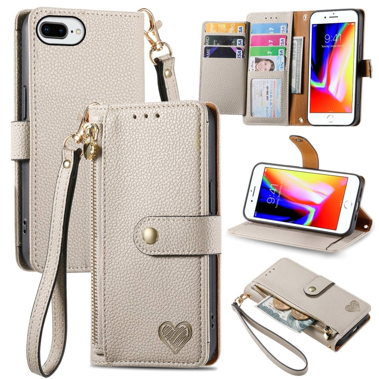 เคสโทรศัพท์หนังพร้อมซิปและสายคล้อง Love สำหรับ iPhone 11, สำหรับ iPhone 11 Pro, สำหรับ iPhone X / XS, สำหรับ iPhone XR, สำหรับ iPhone XS Max, สำหรับ iPhone 7 Plus / 8 Plus, สำหรับ iPhone 6 Plus / 6s Plus, สำหรับ iPhone 6 / 6s