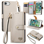 เคสโทรศัพท์หนังพร้อมซิปและสายคล้อง Love สำหรับ iPhone 11, สำหรับ iPhone 11 Pro, สำหรับ iPhone X / XS, สำหรับ iPhone XR, สำหรับ iPhone XS Max, สำหรับ iPhone 7 Plus / 8 Plus, สำหรับ iPhone 6 Plus / 6s Plus, สำหรับ iPhone 6 / 6s
