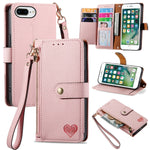 เคสโทรศัพท์หนังพร้อมซิปและสายคล้อง Love สำหรับ iPhone 11, สำหรับ iPhone 11 Pro, สำหรับ iPhone X / XS, สำหรับ iPhone XR, สำหรับ iPhone XS Max, สำหรับ iPhone 7 Plus / 8 Plus, สำหรับ iPhone 6 Plus / 6s Plus, สำหรับ iPhone 6 / 6s