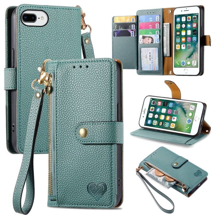 เคสโทรศัพท์หนังพร้อมซิปและสายคล้อง Love สำหรับ iPhone 11, สำหรับ iPhone 11 Pro, สำหรับ iPhone X / XS, สำหรับ iPhone XR, สำหรับ iPhone XS Max, สำหรับ iPhone 7 Plus / 8 Plus, สำหรับ iPhone 6 Plus / 6s Plus, สำหรับ iPhone 6 / 6s