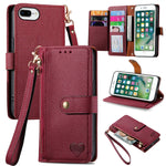 เคสโทรศัพท์หนังพร้อมซิปและสายคล้อง Love สำหรับ iPhone 11, สำหรับ iPhone 11 Pro, สำหรับ iPhone X / XS, สำหรับ iPhone XR, สำหรับ iPhone XS Max, สำหรับ iPhone 7 Plus / 8 Plus, สำหรับ iPhone 6 Plus / 6s Plus, สำหรับ iPhone 6 / 6s