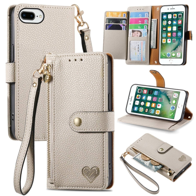 เคสโทรศัพท์หนังพร้อมซิปและสายคล้อง Love สำหรับ iPhone 11, สำหรับ iPhone 11 Pro, สำหรับ iPhone X / XS, สำหรับ iPhone XR, สำหรับ iPhone XS Max, สำหรับ iPhone 7 Plus / 8 Plus, สำหรับ iPhone 6 Plus / 6s Plus, สำหรับ iPhone 6 / 6s