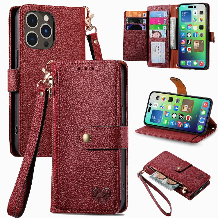 ซองโทรศัพท์หนังพร้อมสายคล้องคอรูปหัวใจซิป สำหรับ iPhone 17e / 16e, สำหรับ iPhone 17 Pro Max, สำหรับ iPhone 17 Pro, สำหรับ iPhone 17, สำหรับ iPhone Air, สำหรับ iPhone 16 Pro Max, สำหรับ iPhone 16 Pro, สำหรับ iPhone 16 Plus
