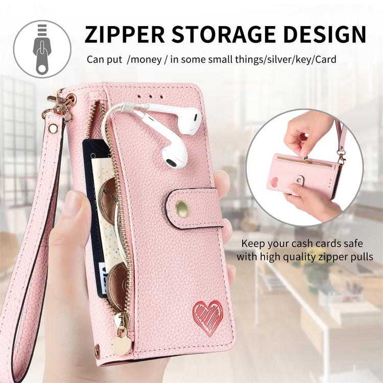 ซองโทรศัพท์หนังพร้อมสายคล้องคอรูปหัวใจซิป สำหรับ iPhone 17e / 16e, สำหรับ iPhone 17 Pro Max, สำหรับ iPhone 17 Pro, สำหรับ iPhone 17, สำหรับ iPhone Air, สำหรับ iPhone 16 Pro Max, สำหรับ iPhone 16 Pro, สำหรับ iPhone 16 Plus