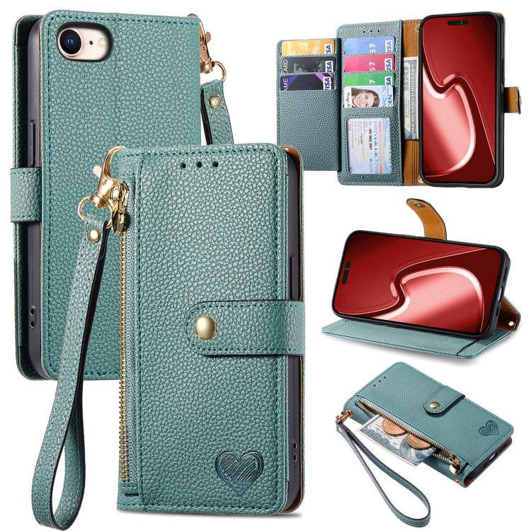ซองโทรศัพท์หนังพร้อมสายคล้องคอรูปหัวใจซิป สำหรับ iPhone 17e / 16e, สำหรับ iPhone 17 Pro Max, สำหรับ iPhone 17 Pro, สำหรับ iPhone 17, สำหรับ iPhone Air, สำหรับ iPhone 16 Pro Max, สำหรับ iPhone 16 Pro, สำหรับ iPhone 16 Plus