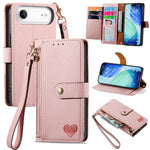 ซองโทรศัพท์หนังพร้อมสายคล้องคอรูปหัวใจซิป สำหรับ iPhone 17e / 16e, สำหรับ iPhone 17 Pro Max, สำหรับ iPhone 17 Pro, สำหรับ iPhone 17, สำหรับ iPhone Air, สำหรับ iPhone 16 Pro Max, สำหรับ iPhone 16 Pro, สำหรับ iPhone 16 Plus