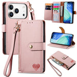 ซองโทรศัพท์หนังพร้อมสายคล้องคอรูปหัวใจซิป สำหรับ iPhone 17e / 16e, สำหรับ iPhone 17 Pro Max, สำหรับ iPhone 17 Pro, สำหรับ iPhone 17, สำหรับ iPhone Air, สำหรับ iPhone 16 Pro Max, สำหรับ iPhone 16 Pro, สำหรับ iPhone 16 Plus