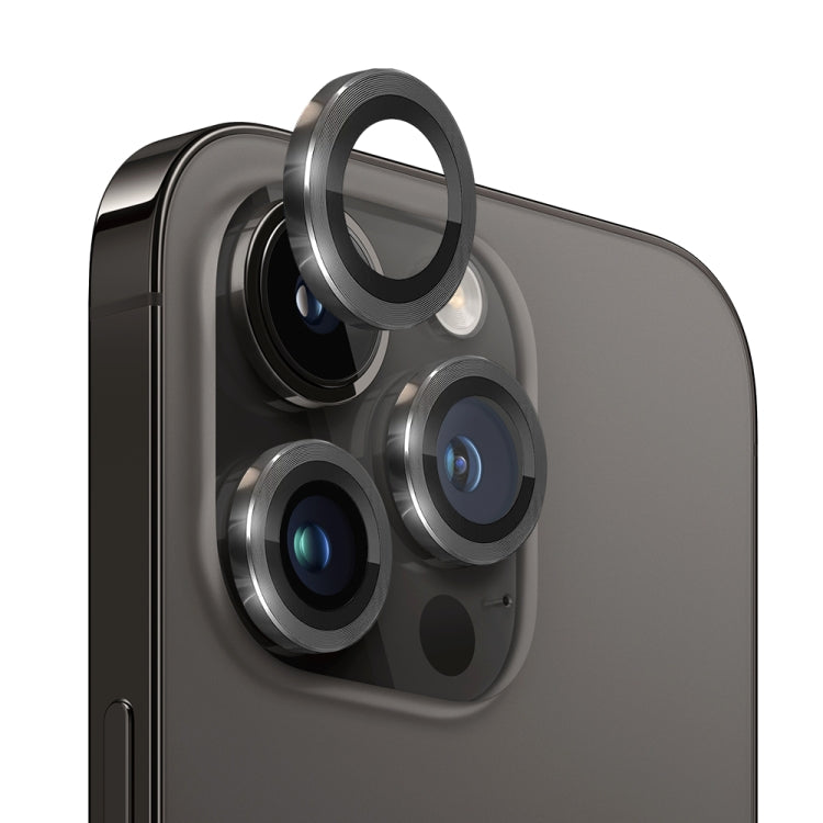 NORTHJO Camera Lens Tempered Glass CD Vein Metal Ring Film, For iPhone 14 Pro / 14 Pro Max