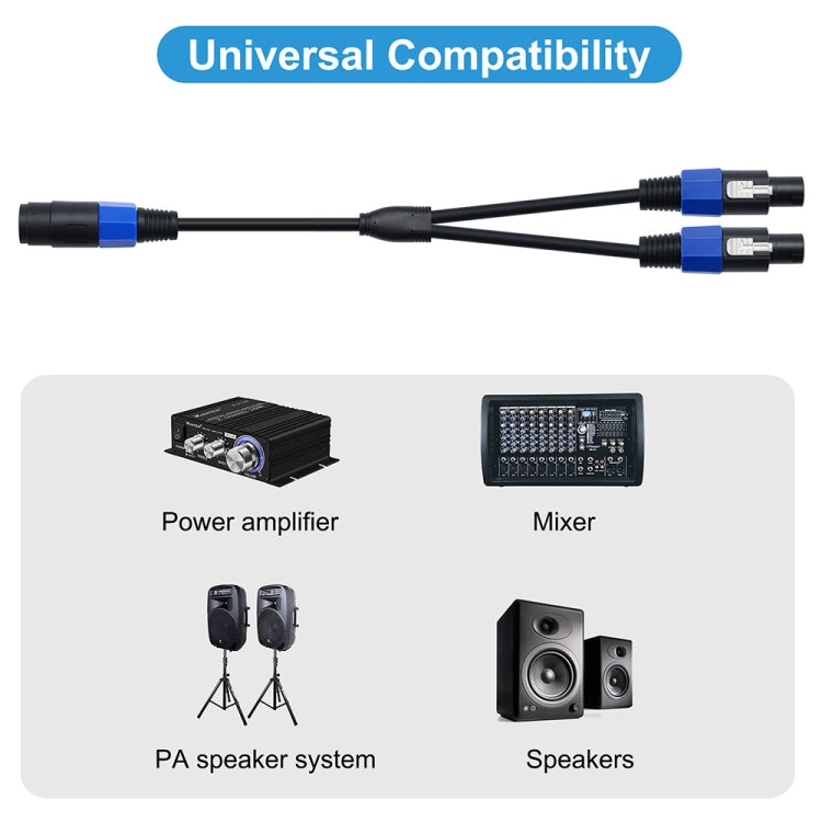 สายอะแดปเตอร์ลำโพง JUNSUNMAY Speakon ตัวเมียเป็นตัวผู้ 2 in 1, ความยาว: 50ซม.