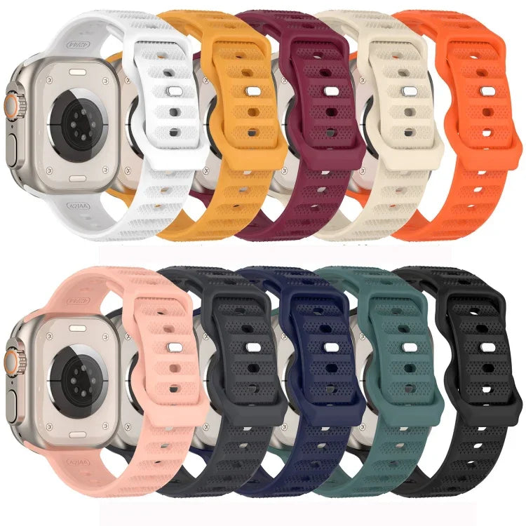 สายรัดนาฬิกาซิลิโคนลายจุด หัวเข็มขัดกลับด้าน สำหรับ Apple Watch 38mm