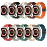 สายนาฬิกาซิลิโคนจุดสายรุ้งแม่เหล็กหัวเข็มขัดสีดำ สำหรับ Apple Watch 38mm