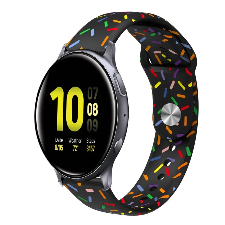สายรัดนาฬิกาซิลิโคนลายจุดสีรุ้งสำหรับกีฬา พร้อมหัวเข็มขัด สำหรับ Samsung Galaxy Watch 4 ขนาด 40 มม. / 44 มม. และ Samsung Galaxy Watch 4 Classic ขนาด 42 มม. / 46 มม.