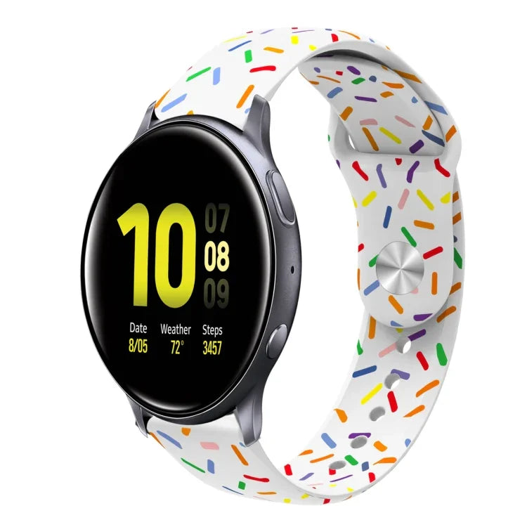 สายรัดนาฬิกาซิลิโคนลายจุดสีรุ้งสำหรับกีฬา พร้อมหัวเข็มขัด สำหรับ Samsung Galaxy Watch 4 ขนาด 40 มม. / 44 มม. และ Samsung Galaxy Watch 4 Classic ขนาด 42 มม. / 46 มม.