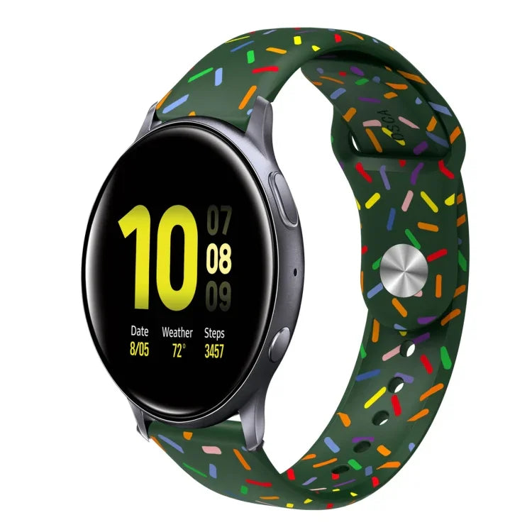 สายรัดนาฬิกาซิลิโคนลายจุดสีรุ้งสำหรับกีฬา พร้อมหัวเข็มขัด สำหรับ Samsung Galaxy Watch 4 ขนาด 40 มม. / 44 มม. และ Samsung Galaxy Watch 4 Classic ขนาด 42 มม. / 46 มม.