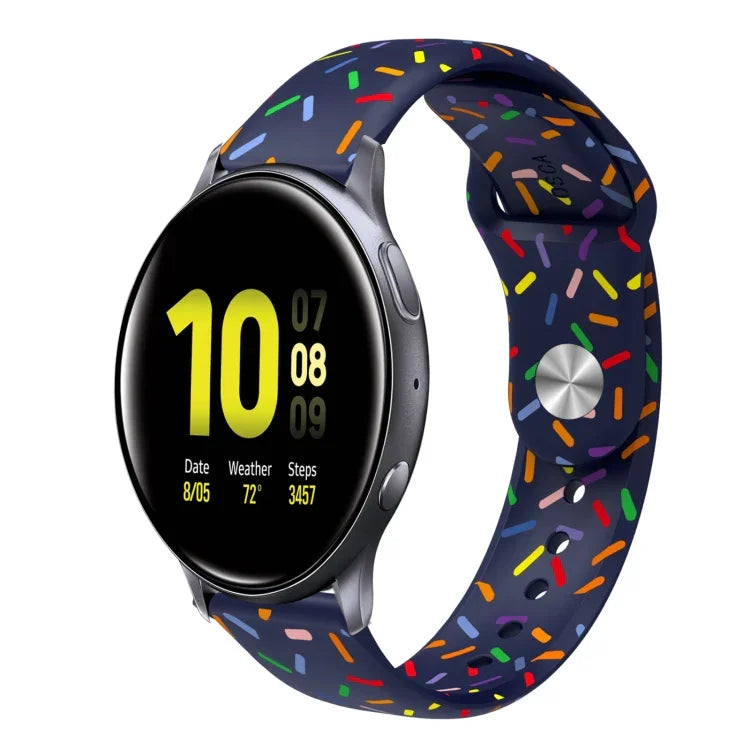 สายรัดนาฬิกาซิลิโคนลายจุดสีรุ้งสำหรับกีฬา พร้อมหัวเข็มขัด สำหรับ Samsung Galaxy Watch 4 ขนาด 40 มม. / 44 มม. และ Samsung Galaxy Watch 4 Classic ขนาด 42 มม. / 46 มม.