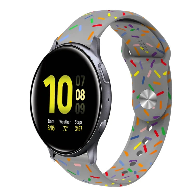สายรัดนาฬิกาซิลิโคนลายจุดสีรุ้งสำหรับกีฬา พร้อมหัวเข็มขัด สำหรับ Samsung Galaxy Watch 4 ขนาด 40 มม. / 44 มม. และ Samsung Galaxy Watch 4 Classic ขนาด 42 มม. / 46 มม.