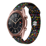 สายรัดนาฬิกาซิลิโคนลายจุดสีรุ้งสำหรับกีฬา พร้อมหัวเข็มขัด สำหรับ Samsung Galaxy Watch 4 ขนาด 40 มม. / 44 มม. และ Samsung Galaxy Watch 4 Classic ขนาด 42 มม. / 46 มม.