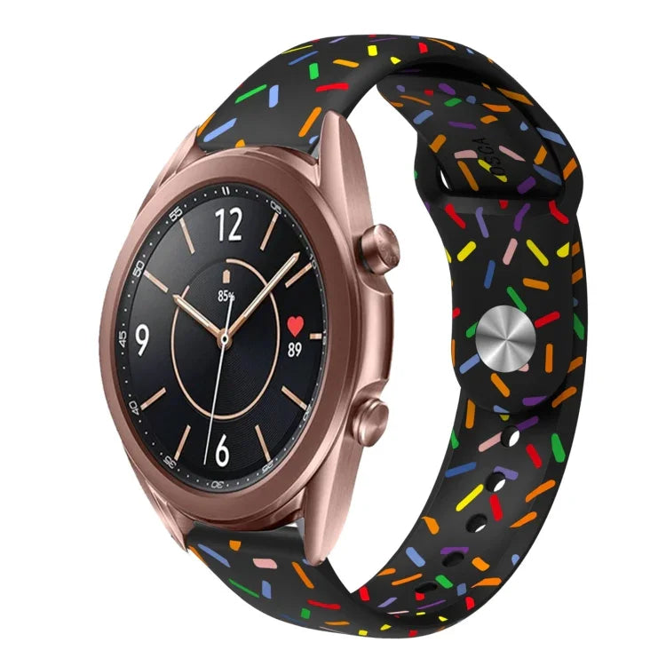 สายรัดนาฬิกาซิลิโคนลายจุดสีรุ้งสำหรับกีฬา พร้อมหัวเข็มขัด สำหรับ Samsung Galaxy Watch 4 ขนาด 40 มม. / 44 มม. และ Samsung Galaxy Watch 4 Classic ขนาด 42 มม. / 46 มม.