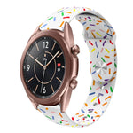สายรัดนาฬิกาซิลิโคนลายจุดสีรุ้งสำหรับกีฬา พร้อมหัวเข็มขัด สำหรับ Samsung Galaxy Watch 4 ขนาด 40 มม. / 44 มม. และ Samsung Galaxy Watch 4 Classic ขนาด 42 มม. / 46 มม.