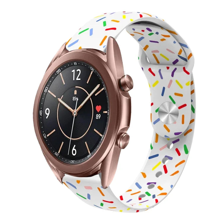 สายรัดนาฬิกาซิลิโคนลายจุดสีรุ้งสำหรับกีฬา พร้อมหัวเข็มขัด สำหรับ Samsung Galaxy Watch 4 ขนาด 40 มม. / 44 มม. และ Samsung Galaxy Watch 4 Classic ขนาด 42 มม. / 46 มม.