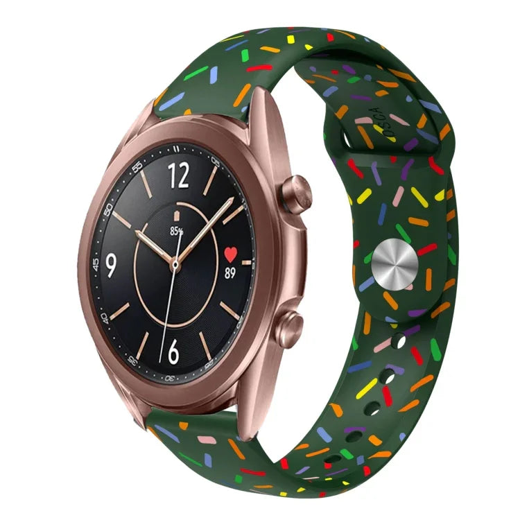 สายรัดนาฬิกาซิลิโคนลายจุดสีรุ้งสำหรับกีฬา พร้อมหัวเข็มขัด สำหรับ Samsung Galaxy Watch 4 ขนาด 40 มม. / 44 มม. และ Samsung Galaxy Watch 4 Classic ขนาด 42 มม. / 46 มม.