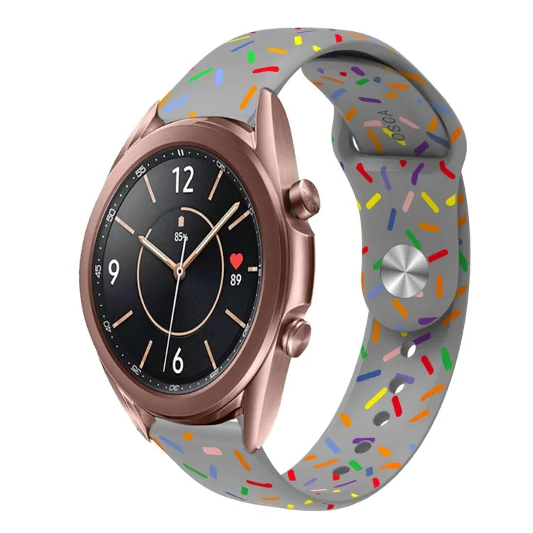 สายรัดนาฬิกาซิลิโคนลายจุดสีรุ้งสำหรับกีฬา พร้อมหัวเข็มขัด สำหรับ Samsung Galaxy Watch 4 ขนาด 40 มม. / 44 มม. และ Samsung Galaxy Watch 4 Classic ขนาด 42 มม. / 46 มม.