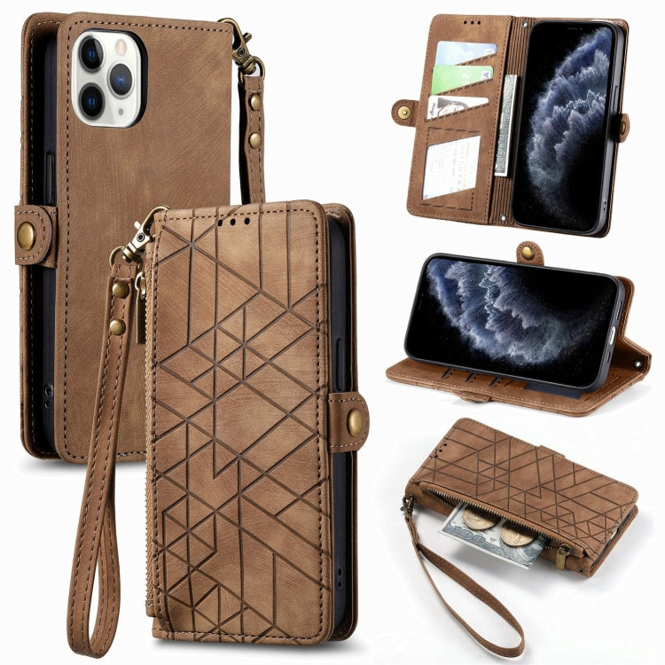 เคสโทรศัพท์หนังพร้อมซิปเรขาคณิตและหัวเข็มขัดข้าง สำหรับ iPhone 11, สำหรับ iPhone 11 Pro, สำหรับ iPhone X / XS, สำหรับ iPhone XR, สำหรับ iPhone XS Max, สำหรับ iPhone 7 Plus / 8 Plus, สำหรับ iPhone 6 Plus / 6s Plus, สำหรับ iPhone 6 / 6s