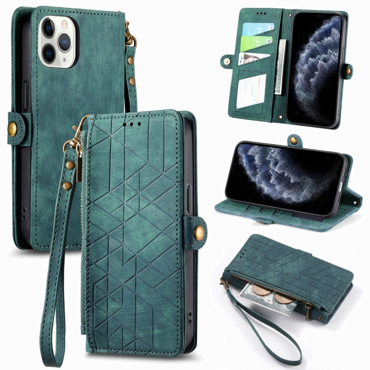 เคสโทรศัพท์หนังพร้อมซิปเรขาคณิตและหัวเข็มขัดข้าง สำหรับ iPhone 11, สำหรับ iPhone 11 Pro, สำหรับ iPhone X / XS, สำหรับ iPhone XR, สำหรับ iPhone XS Max, สำหรับ iPhone 7 Plus / 8 Plus, สำหรับ iPhone 6 Plus / 6s Plus, สำหรับ iPhone 6 / 6s