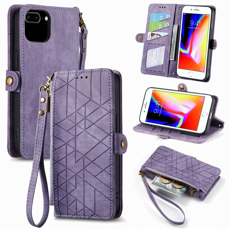 เคสโทรศัพท์หนังพร้อมซิปเรขาคณิตและหัวเข็มขัดข้าง สำหรับ iPhone 11, สำหรับ iPhone 11 Pro, สำหรับ iPhone X / XS, สำหรับ iPhone XR, สำหรับ iPhone XS Max, สำหรับ iPhone 7 Plus / 8 Plus, สำหรับ iPhone 6 Plus / 6s Plus, สำหรับ iPhone 6 / 6s