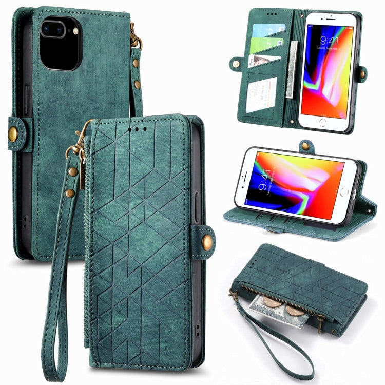 เคสโทรศัพท์หนังพร้อมซิปเรขาคณิตและหัวเข็มขัดข้าง สำหรับ iPhone 11, สำหรับ iPhone 11 Pro, สำหรับ iPhone X / XS, สำหรับ iPhone XR, สำหรับ iPhone XS Max, สำหรับ iPhone 7 Plus / 8 Plus, สำหรับ iPhone 6 Plus / 6s Plus, สำหรับ iPhone 6 / 6s