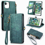 เคสโทรศัพท์หนังพร้อมซิปเรขาคณิตและหัวเข็มขัดข้าง สำหรับ iPhone 11, สำหรับ iPhone 11 Pro, สำหรับ iPhone X / XS, สำหรับ iPhone XR, สำหรับ iPhone XS Max, สำหรับ iPhone 7 Plus / 8 Plus, สำหรับ iPhone 6 Plus / 6s Plus, สำหรับ iPhone 6 / 6s