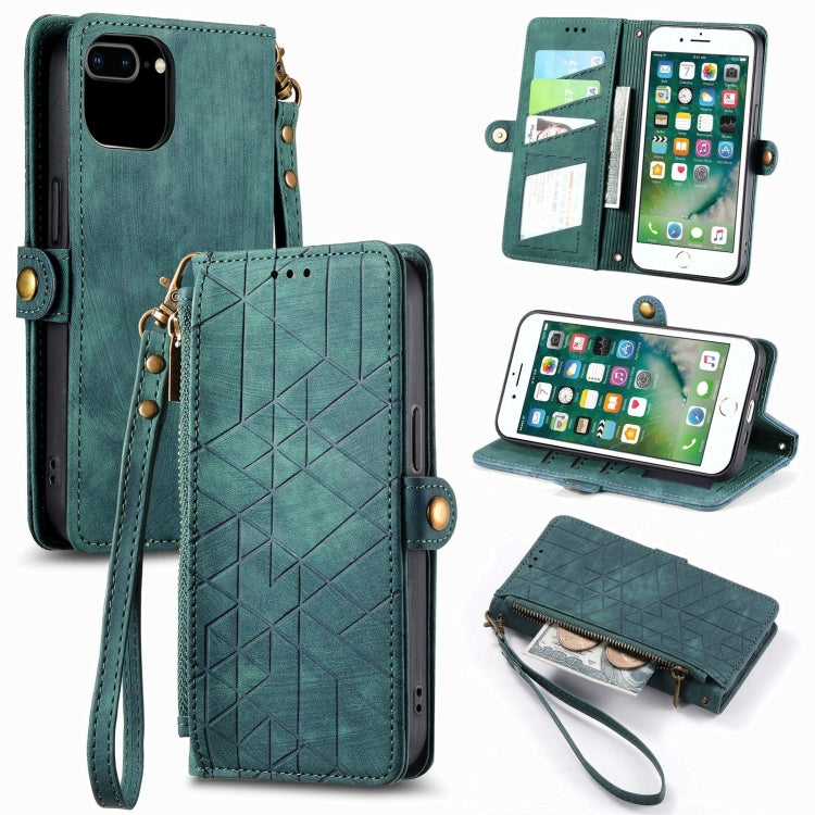 เคสโทรศัพท์หนังพร้อมซิปเรขาคณิตและหัวเข็มขัดข้าง สำหรับ iPhone 11, สำหรับ iPhone 11 Pro, สำหรับ iPhone X / XS, สำหรับ iPhone XR, สำหรับ iPhone XS Max, สำหรับ iPhone 7 Plus / 8 Plus, สำหรับ iPhone 6 Plus / 6s Plus, สำหรับ iPhone 6 / 6s