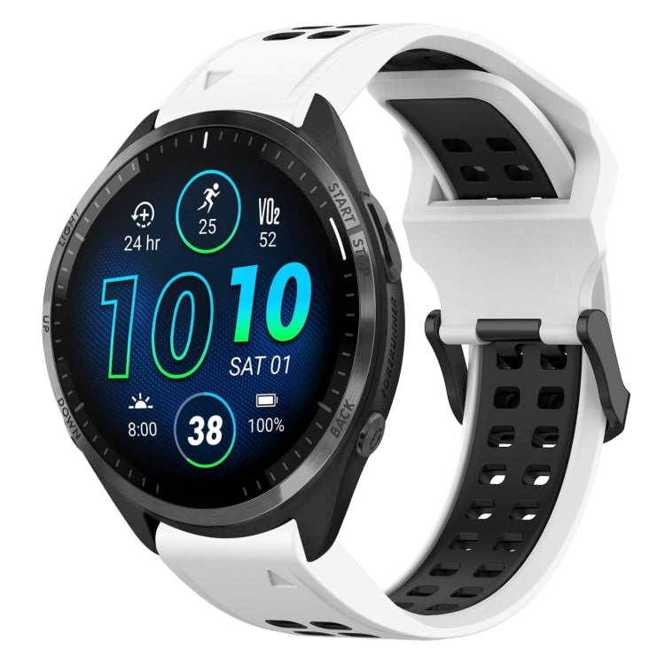 Two Color Reverse Buckle 22mm Silicone Watch Band, For Garmin Forerunner 965, For Garmin Instinct Crossover, For Garmin Instinct Crossover Solar, For Garmin Forerunner 955