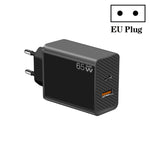 อะแดปเตอร์โน้ตบุ๊ก GaN PD48W Type-C PD3.0 + USB3.0 สำหรับ MacBook ซีรีส์, ปลั๊ก EU, ปลั๊ก EU