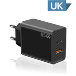 อะแดปเตอร์โน้ตบุ๊ก GaN PD48W Type-C PD3.0 + USB3.0 สำหรับ MacBook ซีรีส์, ปลั๊ก EU, ปลั๊ก EU