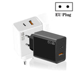 อะแดปเตอร์โน้ตบุ๊ก GaN PD48W Type-C PD3.0 + USB3.0 สำหรับ MacBook ซีรีส์, ปลั๊ก EU, ปลั๊ก EU
