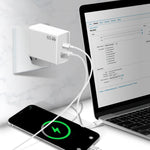 อะแดปเตอร์โน้ตบุ๊ก GaN PD48W Type-C PD3.0 + USB3.0 สำหรับ MacBook ซีรีส์, ปลั๊ก EU, ปลั๊ก EU