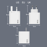 อะแดปเตอร์โน้ตบุ๊ก GaN PD48W Type-C PD3.0 + USB3.0 สำหรับ MacBook ซีรีส์, ปลั๊ก EU, ปลั๊ก EU
