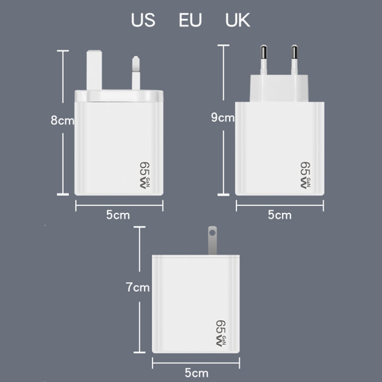อะแดปเตอร์โน้ตบุ๊ก GaN PD48W Type-C PD3.0 + USB3.0 สำหรับ MacBook ซีรีส์, ปลั๊ก EU, ปลั๊ก EU