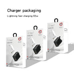 อะแดปเตอร์โน้ตบุ๊ก GaN PD48W Type-C PD3.0 + USB3.0 สำหรับ MacBook ซีรีส์, ปลั๊ก EU, ปลั๊ก EU