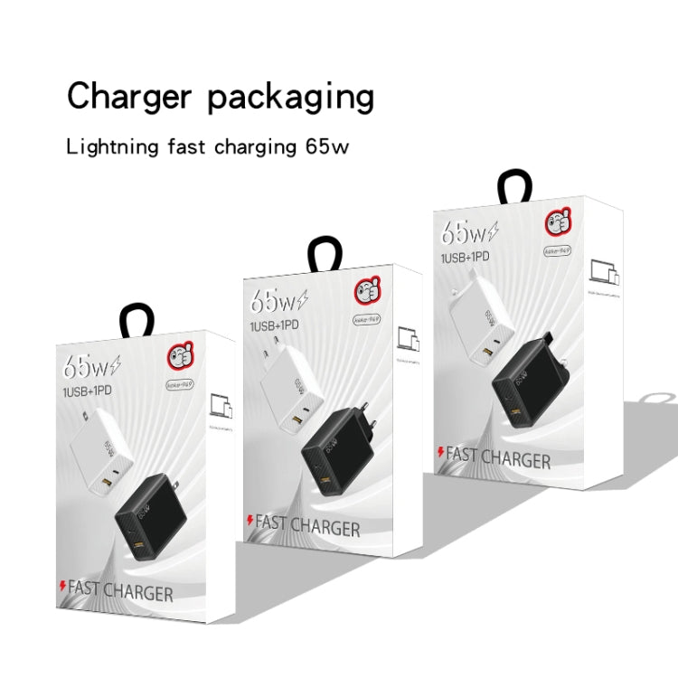 อะแดปเตอร์โน้ตบุ๊ก GaN PD48W Type-C PD3.0 + USB3.0 สำหรับ MacBook ซีรีส์, ปลั๊ก EU, ปลั๊ก EU