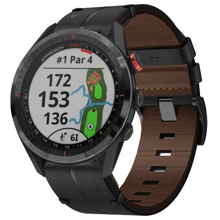 Leather Textured 22mm Watch Band, For Garmin Approach S62, For Garmin Fenix 6 Pro GPS, For Garmin Fenix 5, For Garmin Fenix 5 Plus, For Garmin Instinct, For Garmin Fenix 6 GPS, For Garmin Fenix 6 Sapphire GPS, For Garmin Forerunner 945                 ...