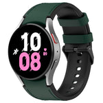 สายข้อมือหนังซิลิโคนสีดำพร้อมหัวเข็มขัด สำหรับ Samsung Galaxy Watch 6 Classic, Samsung Galaxy Watch 6