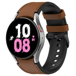 สายข้อมือหนังซิลิโคนสีดำพร้อมหัวเข็มขัด สำหรับ Samsung Galaxy Watch 6 Classic, Samsung Galaxy Watch 6
