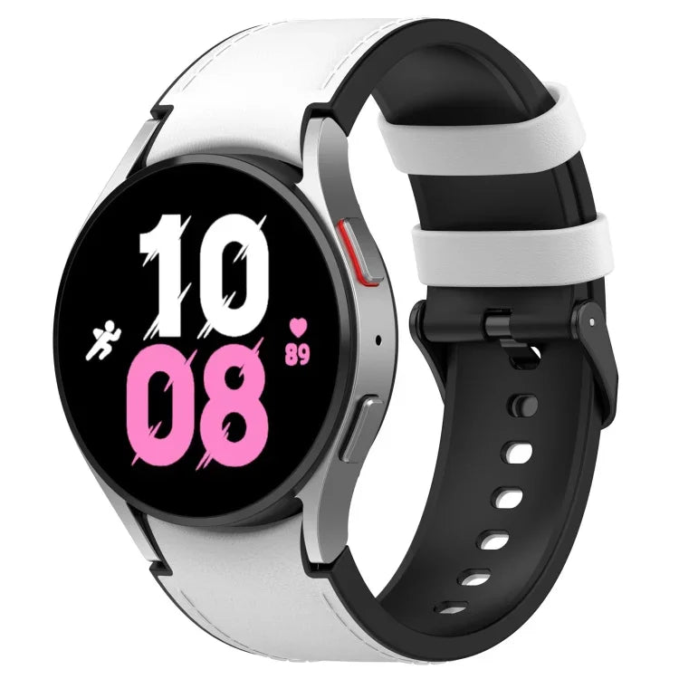 สายข้อมือหนังซิลิโคนสีดำพร้อมหัวเข็มขัด สำหรับ Samsung Galaxy Watch 6 Classic, Samsung Galaxy Watch 6