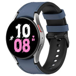 สายข้อมือหนังซิลิโคนสีดำพร้อมหัวเข็มขัด สำหรับ Samsung Galaxy Watch 6 Classic, Samsung Galaxy Watch 6