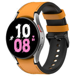 สายข้อมือหนังซิลิโคนสีดำพร้อมหัวเข็มขัด สำหรับ Samsung Galaxy Watch 6 Classic, Samsung Galaxy Watch 6