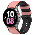 สายข้อมือหนังซิลิโคนสีดำพร้อมหัวเข็มขัด สำหรับ Samsung Galaxy Watch 6 Classic, Samsung Galaxy Watch 6