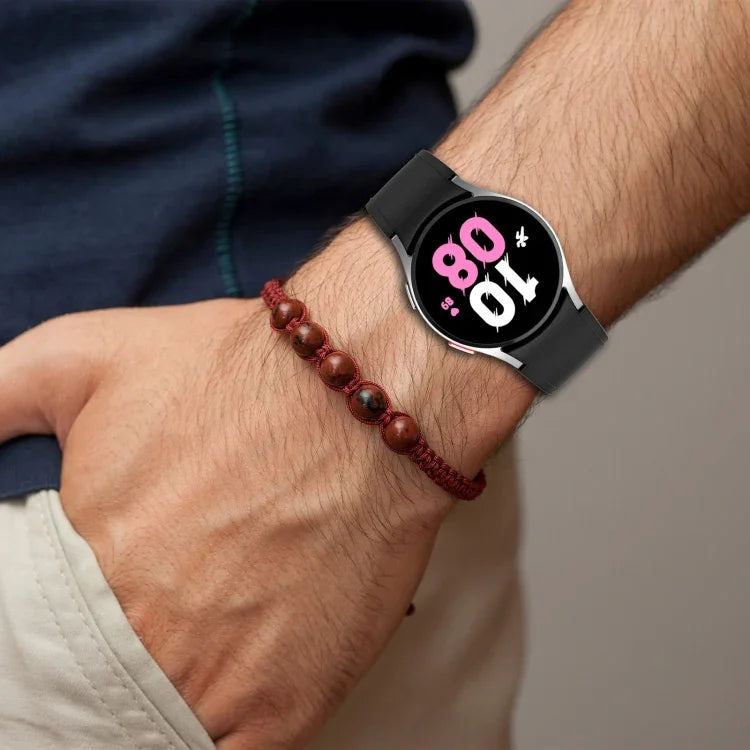 สายข้อมือหนังซิลิโคนสีดำพร้อมหัวเข็มขัด สำหรับ Samsung Galaxy Watch 6 Classic, Samsung Galaxy Watch 6