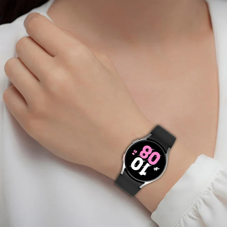 สายข้อมือหนังซิลิโคนสีดำพร้อมหัวเข็มขัด ขนาด S สำหรับ Samsung Galaxy Watch 6 Classic, Samsung Galaxy Watch 6